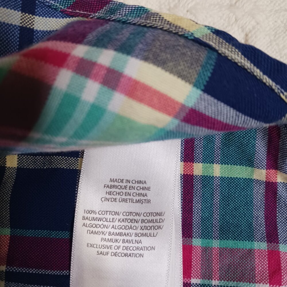 Polo Ralph Lauren Men's Navy Green Long Sleeve Slim Fit Plaid Shirt size XL - Picture 7 of 10